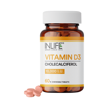 Inlife Vitamin D3 10000 IU Cholecalciferol  Chewable Tablet