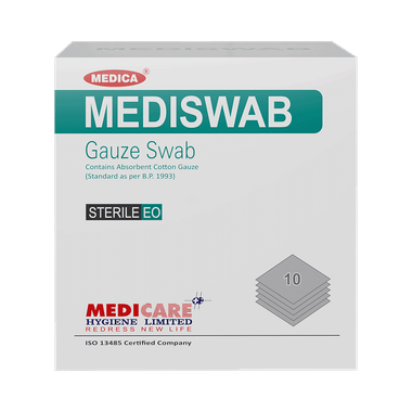 Medica Mediswab Gauze Swab Sterile E/O 7.5cm x7.5cm x 12ply