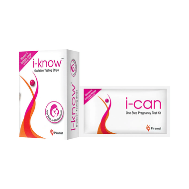 Combo Pack of i-Know Ovulation Testing Strip Kit (1) and i-Can One Step Pregnancy Test Kit (2)