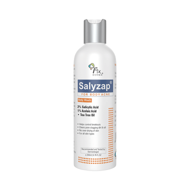 Fixderma 2% Salicylic Acid Salyzap Body Wash For Acne on Back, Shoulders, Arms