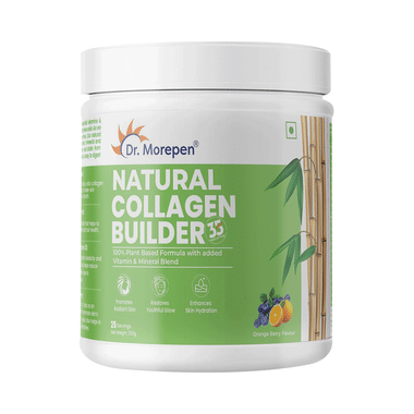 Dr. Morepen Natural Collagen Builder with Biotin & Vitamin C | For Skin, Hair, Nails | Flavour Orange & Berry