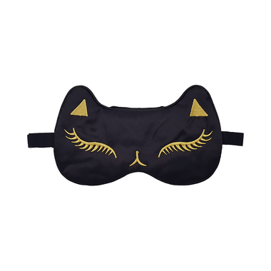 Jenna  Sleeping Eye Mask for Insomnia, Puffy Eyes and Dark Circles Feline  Black