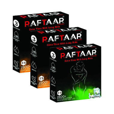 Raftaar Combo Pack of Condom 2 Pcs Chocolate, 1 Pc Coolmint (3 Each)