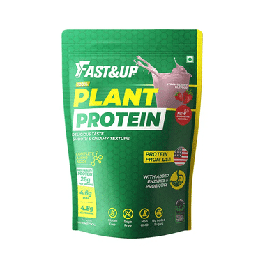 Fast&Up Plant Protein With Added Enzymes & Probiotics 26g Per Serving Strawberry