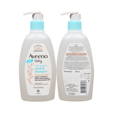 Aveeno Baby Daily Moisture Wash & Shampoo | For Sensitive Skin | Tear-Free Formula