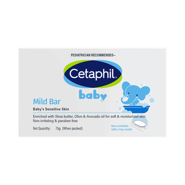 Cetaphil Baby Mild Bar with Shea Butter | Moisturises the Skin | Paraben-Free