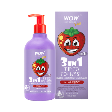 WOW Skin Science Kids 3 In 1 Tip To Toe Wash Strawberry