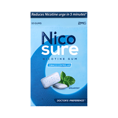 Nicosure Nicotine Polacrilex USP 2mg Gum Spearmint Sugar Free