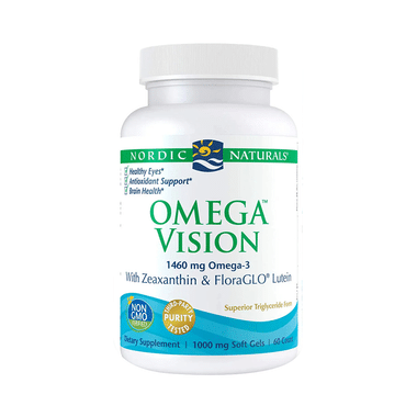 Nordic Naturals Omega 3 Vision 1460mg Soft Gels with Zeaxanthin &  FloraGLO Lutein for Healthy Eyes and Vision