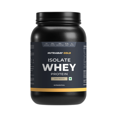 Nutrabay Gold Isolate Whey Protein For Muscles, Recovery, Digestion & Immunity | No Added Sugar | Flavour Cafe Mocha