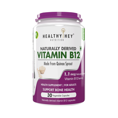 HealthyHey Nutrition Naturally Derived Vitamin B12 1.1mcg Vegetable Capsule