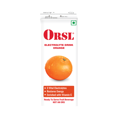 ORSL Electrolyte Drink with Vitamin C & 3 Vital Electrolytes | For Energy Restore & Stomach Care | Orange Orange