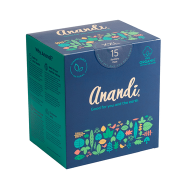 Anandi 100% Organic Cotton Sanitary Pads For Women With Disposal Pouch XXL