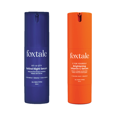 Foxtale Combo Pack of Retinol Night Serum 30ml and Brightening Vitamin C Serum 30ml