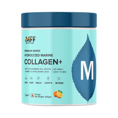 MyFitFuel Premium Series Hydrolyzed Marine Collagen+ with Glucosamine Orange