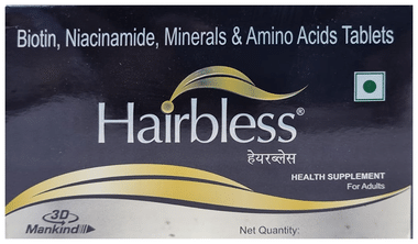 Hairbless Tablet with Biotin, Niacinamide, Minerals & Amino Acids