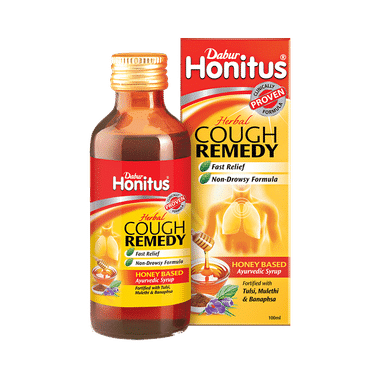 Dabur Honitus Honey-Based Cough Syrup | Fast Relief from Cough, Cold & Sore Throat | Non-Drowsy