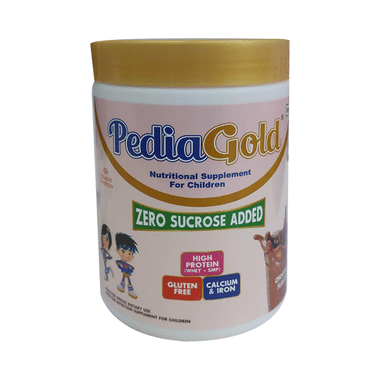 PediaGold With Protein, Iron, Calcium & DHA | For Kids' Growth & Immunity | Flavour Chocolate Powder