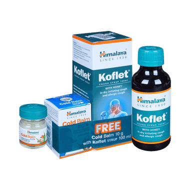 Himalaya Healthcare Himalaya Koflet Cough Syrup  25% Honey | Wet & Dry Cough|Quick  Relief With 10gm Cold Balm Free