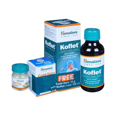 Himalaya Koflet Cough Syrup  25% Honey With 10gm Cold Balm Free