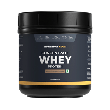 Nutrabay Gold Concentrate Whey Protein For Muscle Recovery | No Added Sugar Powder Rich Chocolate Creme