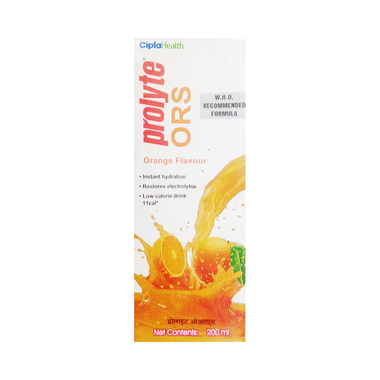 Prolyte ORS Ready To Drink For Body Fluid & Electrolyte Replenishment | For Stomach Care & Dehydration | Flavour Orange