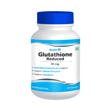 HealthVit L-Glutathione Reduced 50mg | With Antioxidants | For Skin & Detoxification | Capsule