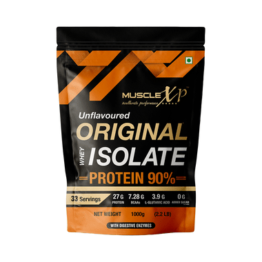 MuscleXP Original Whey Isolate Protein 90% With Digestive Enzymes Unflavoured