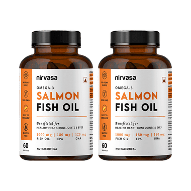 Nirvasa Omega-3 Salmon Fish Oil Softgel (60 Each)