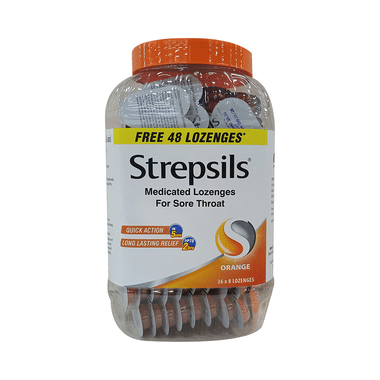 Strepsils Medicated Throat Lozenges | For Sore Throat | Flavour Orange