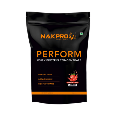 Nakpro Nutrition Perform Whey Protein Concentrate For Muscle Recovery | No Added Sugar | Flavour Strawberry