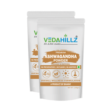 Vedahillz Premium Ashwagandha Powder (100gm Each)