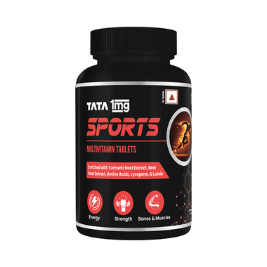 Tata 1mg Sports Multivitamin | With Zinc, Vitamin C, Vitamin D, Calcium and Iron for Energy & Immunity Booster | Tablet