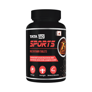 Tata 1mg Sports Multivitamin | With Zinc, Vitamin C, Vitamin D, Calcium And Iron For Energy & Immunity Booster | Tablet