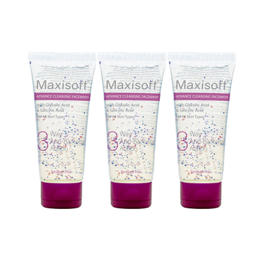 Maxisoft 3 Way Anti-Bacterial Action Advance Cleansing Face Wash (100ml Each)