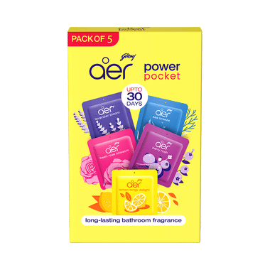 Godrej Aer Power Pocket Bathroom Freshener Assorted Pack (10gm Each)