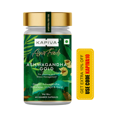 Kapiva Ayur Foods Ashwagandha Gold Capsules | For Stamina & Stress Management