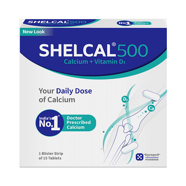 Shelcal 500 Calcium+Vitamin D3 Tablet | For Bones, Joints, Muscles Care | Supports Immunity | Daily Mineral Blend