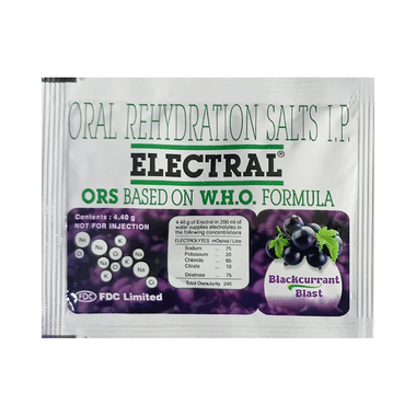 Electral | ORS For Replenishing Body Fluids & Electrolytes | For Stomach Care Powder Blackcurrent Blast