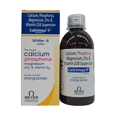 Calcimax P Suspension With Calcium, Magnesium Zinc & Vitamin D3 | For Strong Bones | Advanced Vitamin & Mineral Formula