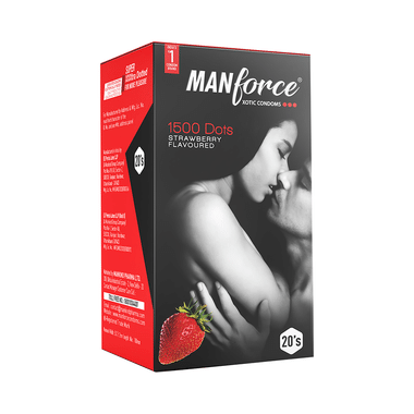 Manforce 1500 Dots Xotic Condom | Flavour Strawberry