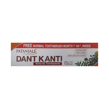 Patanjali Ayurveda Dant Kanti Natural Toothpaste | Tightens Gums & Fights Germs With Normal Toothbrush Free