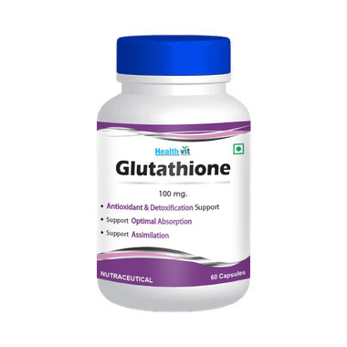 HealthVit L-Glutathione Reduced 100mg | With Antioxidants | For Skin &  Detoxification | Capsule