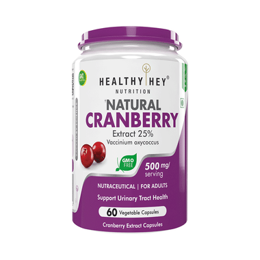 HealthyHey Nutrition Natural Cranberry Extract 25% Vegetable Capsule