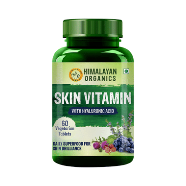 Himalayan Organics Skin Vitamin with Hyaluronic Acid Vegetarian Tablets Skin Glow & Hydration