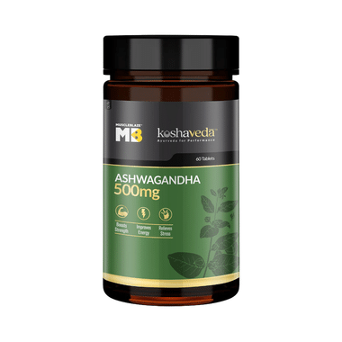 MuscleBlaze Ashwagandha 500mg Tablet | For Stress Relief, Energy & Strength