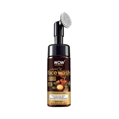 WOW Skin Science Moroccan Argan Oil Foaming Face Wash With Built-In Face Brush