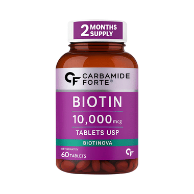 Carbamide Forte Biotin 10,000mcg Vitamin B7 Tablet For Skin, Hair & Nail Health