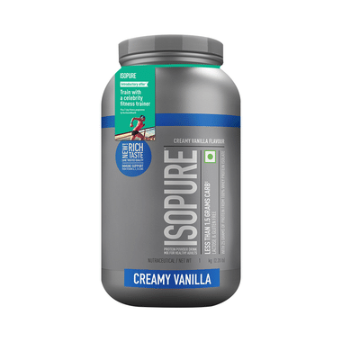 Isopure Whey Protein with Less than 1.5gm Carbs | For Fitness, Immunity & Skin | Flavour Powder Creamy Vanilla