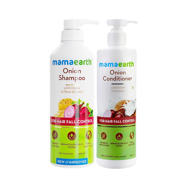 Virtual Combo Brand Mamaearth Onion Shampoo and Conditioner Combo, Prevents Hair fall, Perfect for Frizzy And Dry Hair